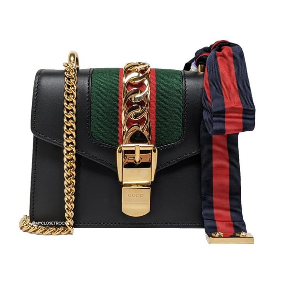 Gucci Handbags - SOLD Gucci Black Mini Sylvie Crossbody Bag